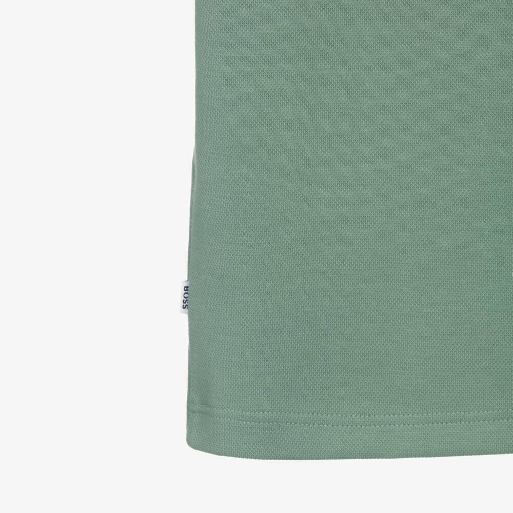 BOSS-Boys Green Cotton Piqué T-Shirt with Abstract Logo | Childrensalon