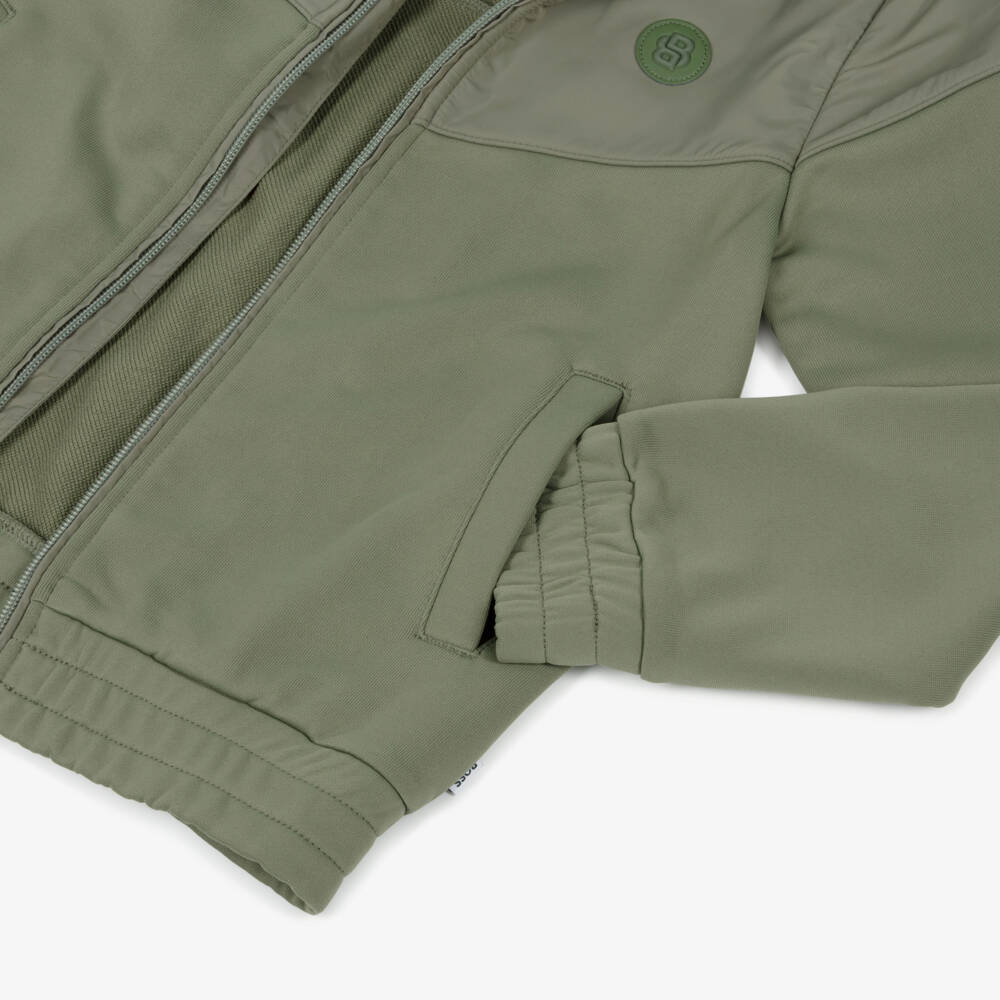 BOSS-Топ на молнии зелёный Double B с капюшоном для мальчиков | Childrensalon