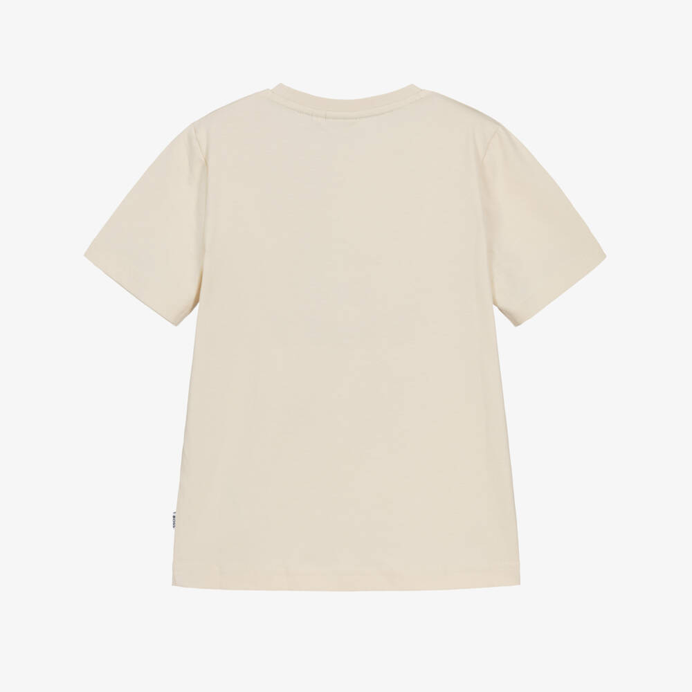 BOSS-Boys Ivory City Graphic Cotton T-Shirt | Childrensalon
