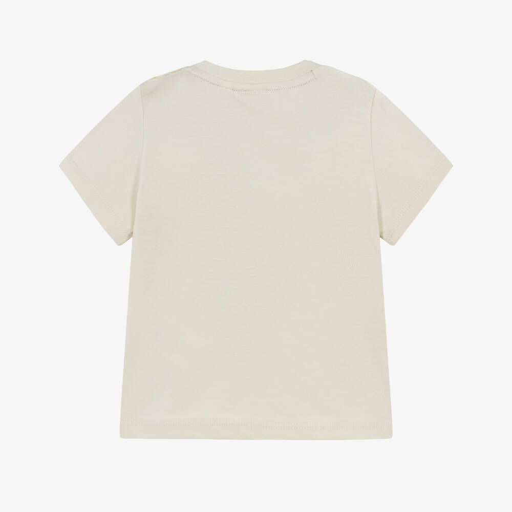 BOSS-تيشيرت قطن لون عاجي للأولاد | Childrensalon