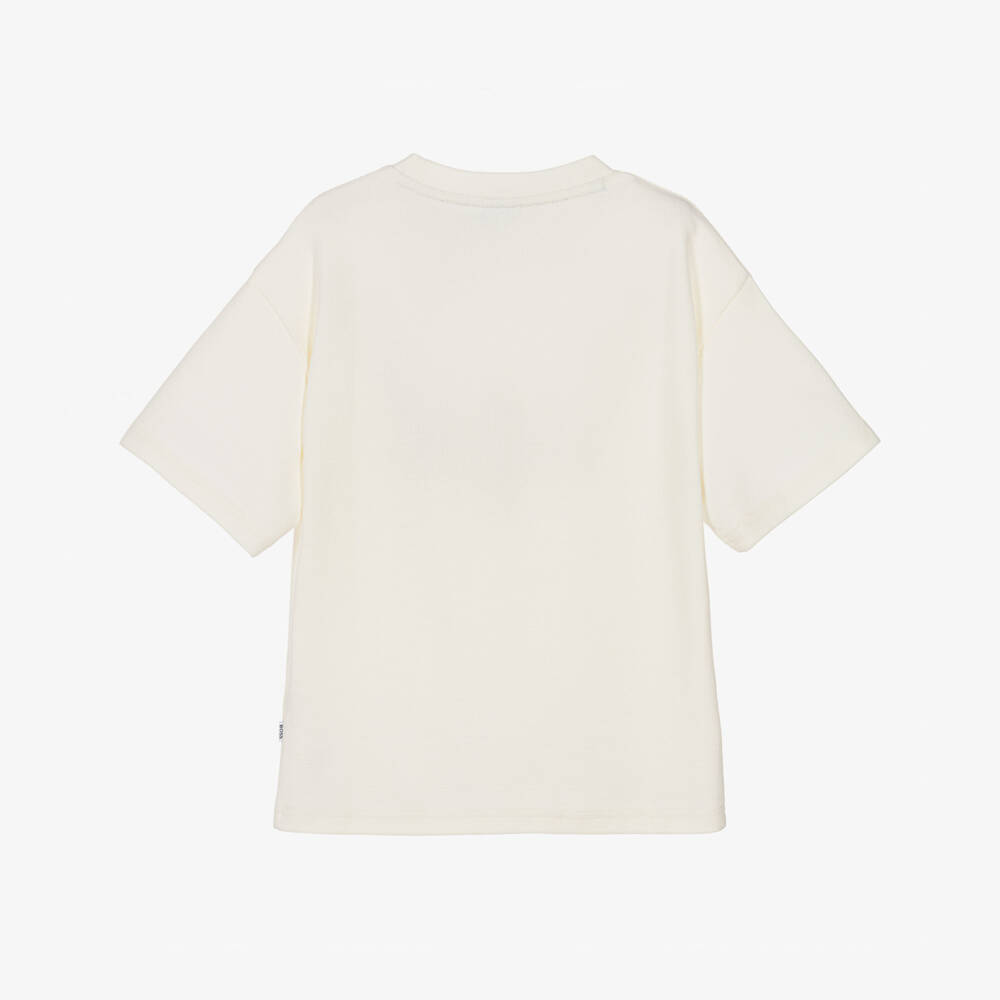 BOSS-Boys Ivory Piqué T-Shirt | Childrensalon