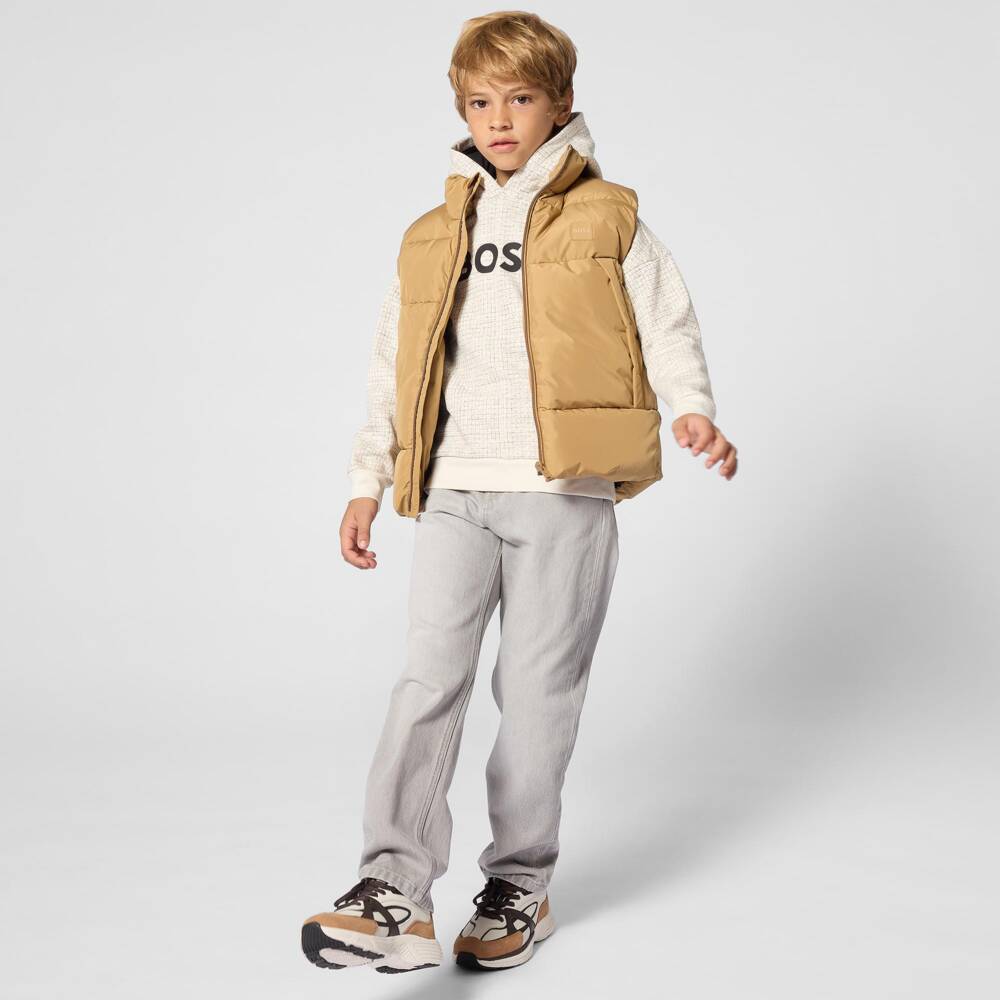 BOSS-Boys Light Grey Loose Fit Denim Jeans | Childrensalon