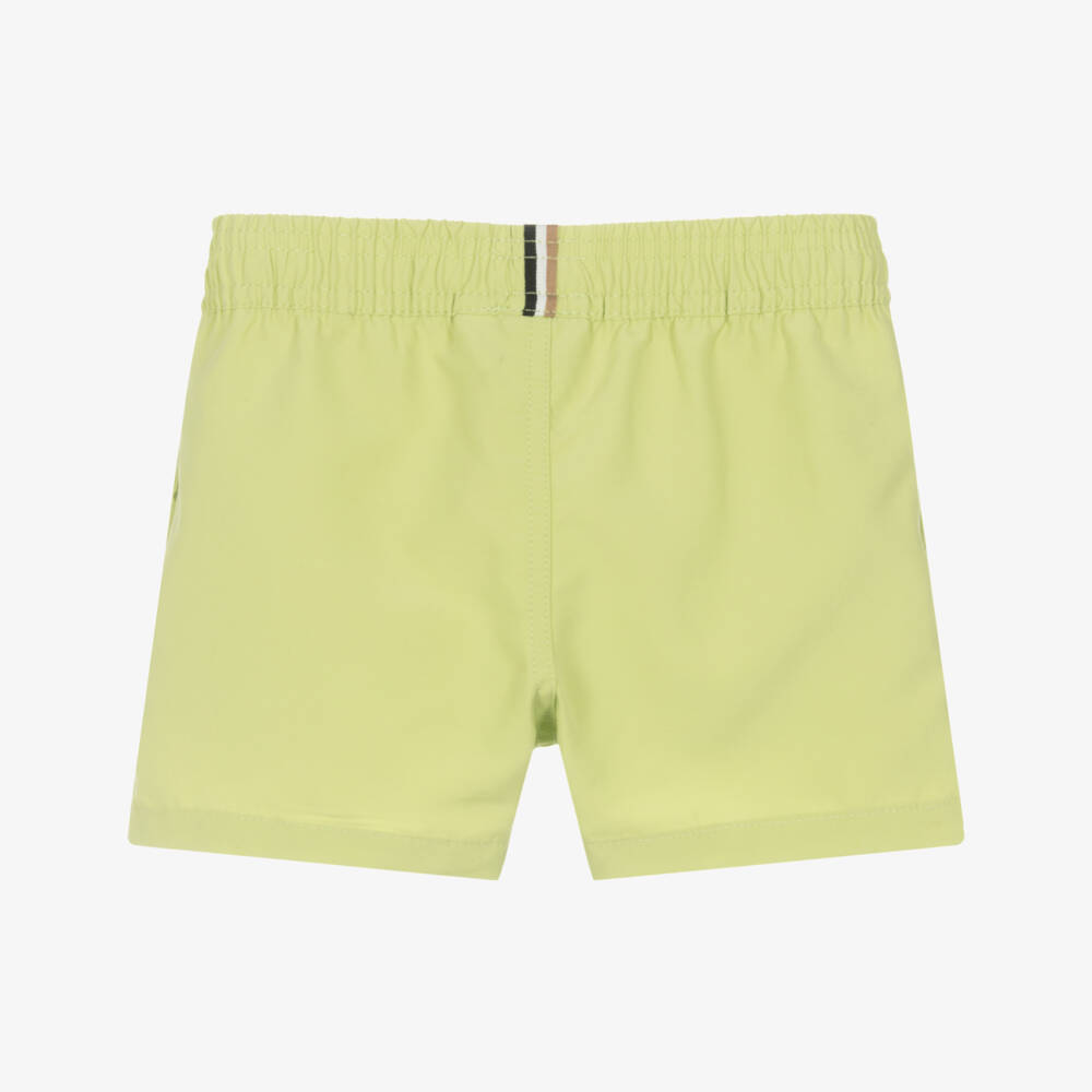 BOSS-Boys Lime Green Swim Shorts | Childrensalon