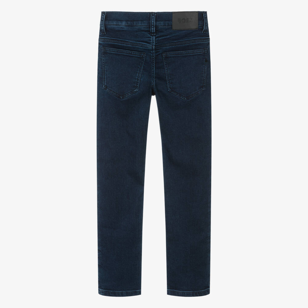 BOSS-Boys Mid-Blue Slim Fit Denim Jeans | Childrensalon