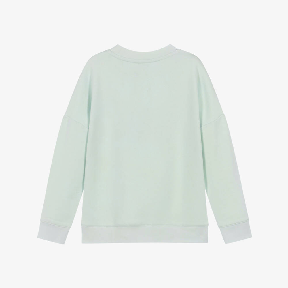 BOSS-Boys Mint Green Cotton Sweatshirt with Patch Logo | Childrensalon