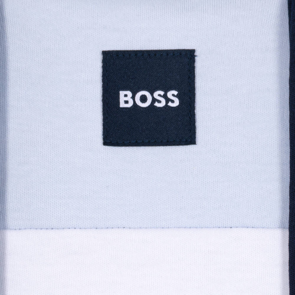 BOSS-Boys Navy Blue Babysuit, Hat & Bib Set | Childrensalon