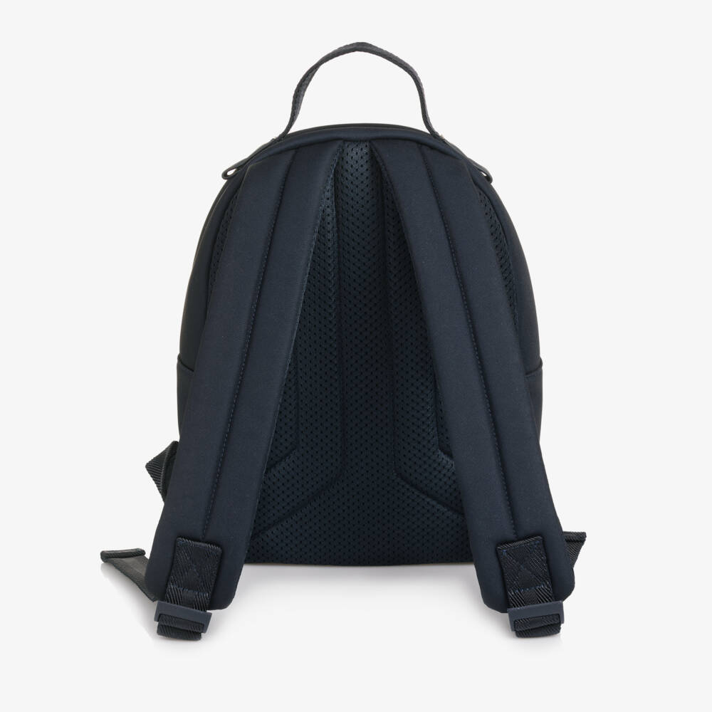 BOSS-Boys Navy Blue Canvas Mini Backpack (28cm) | Childrensalon