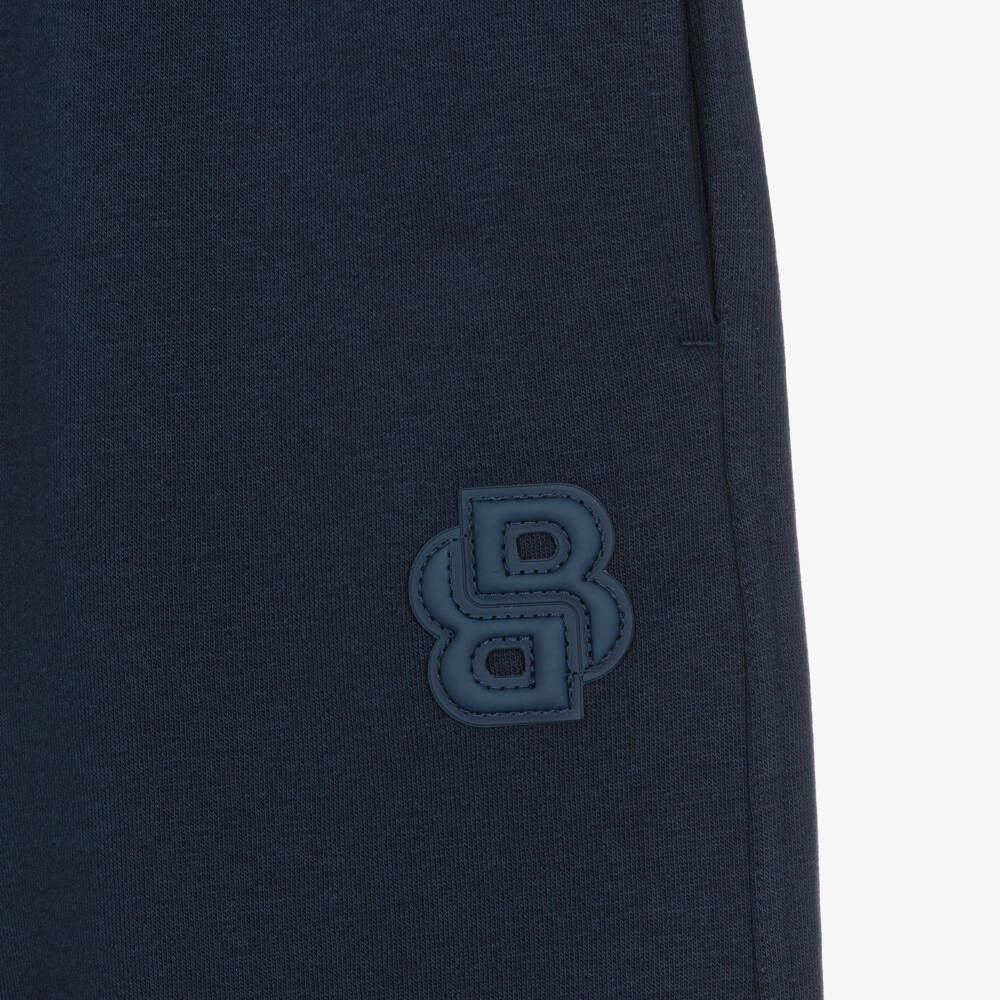 BOSS-Boys Navy Blue Double B Cuffed Joggers | Childrensalon
