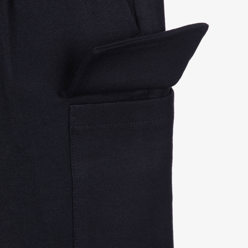 BOSS-Boys Navy Blue Milano Jersey Cargo Shorts | Childrensalon