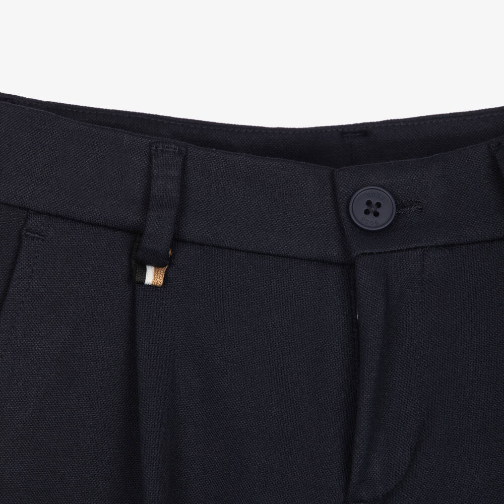 BOSS-Boys Navy Blue Milano Jersey Cargo Shorts | Childrensalon