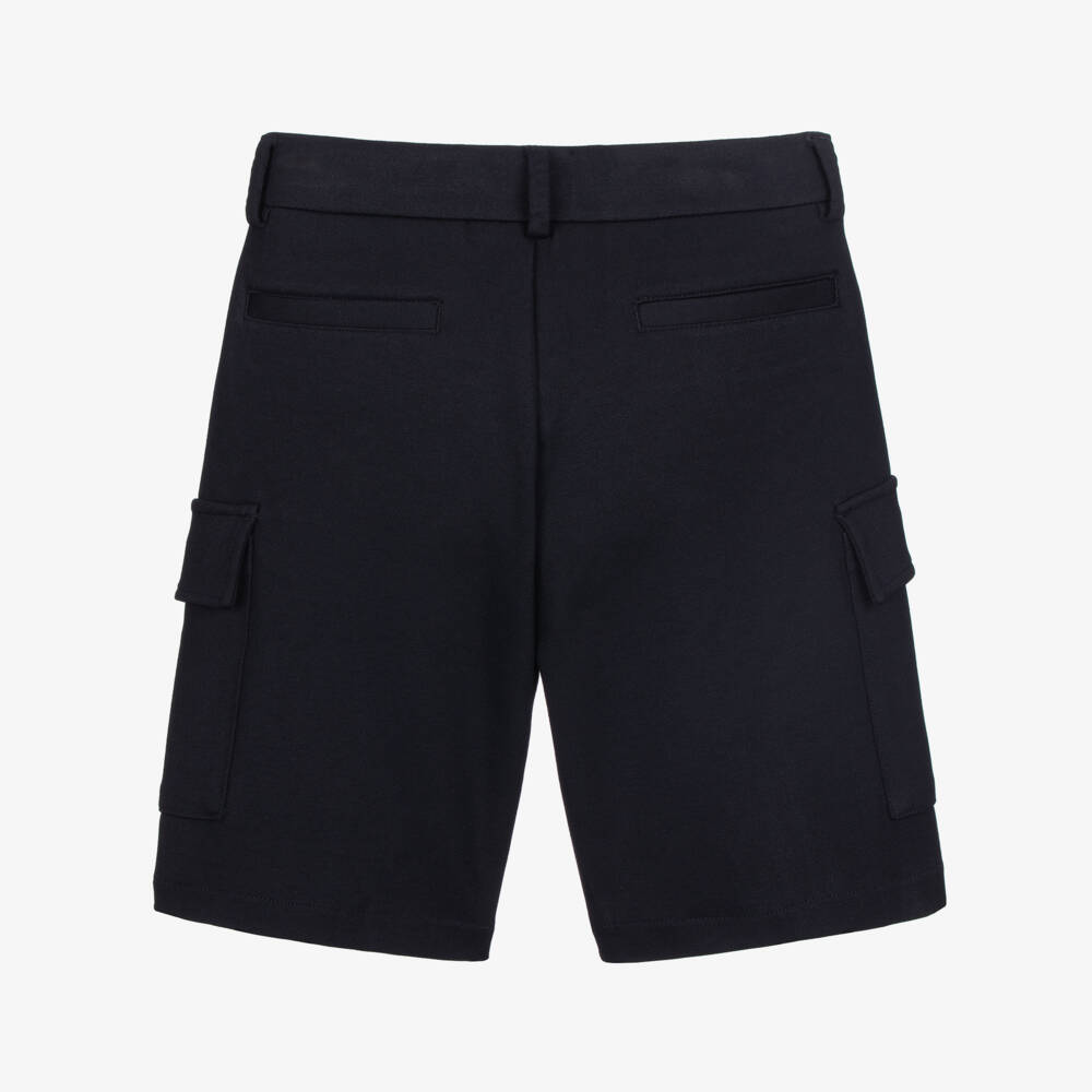 BOSS-Boys Navy Blue Milano Jersey Cargo Shorts | Childrensalon
