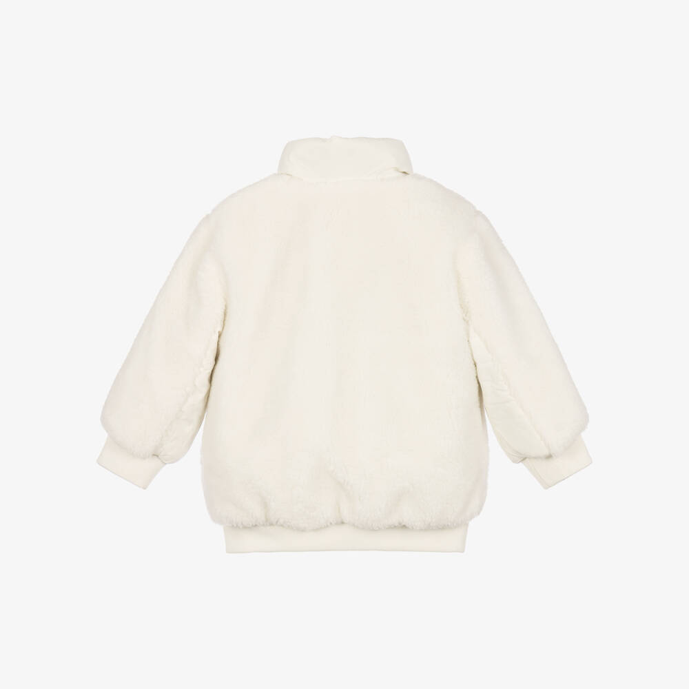 BOSS-Boys Navy Blue & Sherpa Fleece Reversible Jacket | Childrensalon