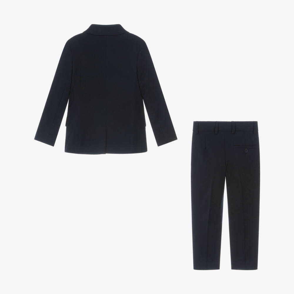 BOSS-Boys Navy Blue Single-Breasted Suit  | Childrensalon