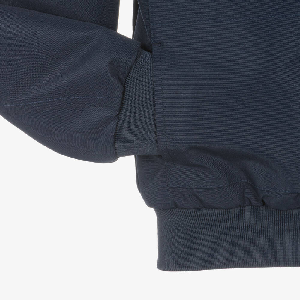 BOSS-Boys Navy Blue Water-Repellent Jacket with Hood | Childrensalon