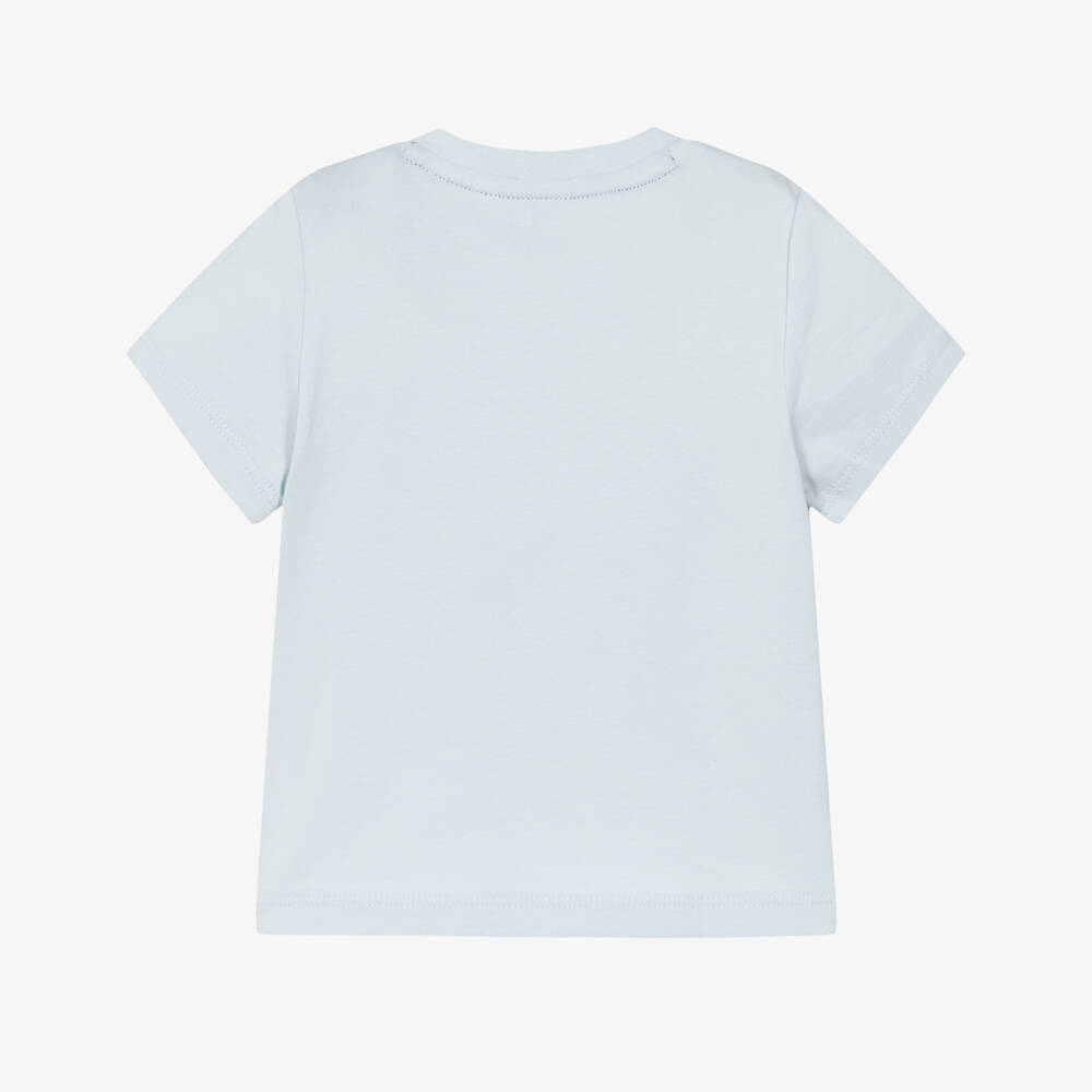 BOSS-تيشيرت قطن لون أزرق فاتح للأولاد | Childrensalon
