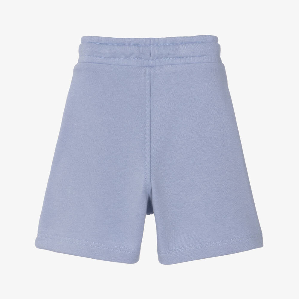 BOSS-Boys Powder Blue Cotton Jersey Shorts with Patch Logo | Childrensalon