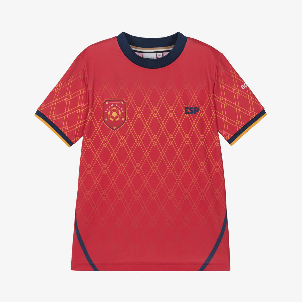 BOSS-Футболка красная Football World Cup 2026 Spain для мальчиков | Childrensalon