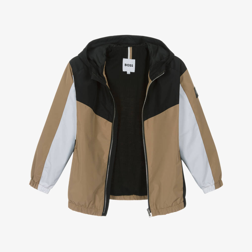 BOSS-Boys Tricolour Hooded Windreaker | Childrensalon