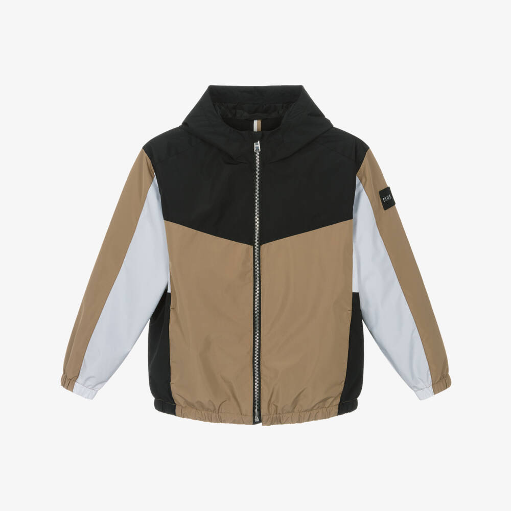 BOSS-Boys Tricolour Hooded Windreaker | Childrensalon