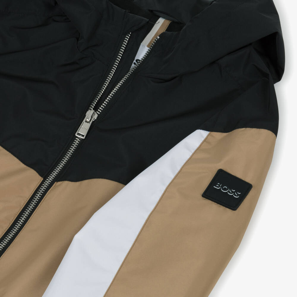 BOSS-Boys Tricolour Hooded Windreaker | Childrensalon