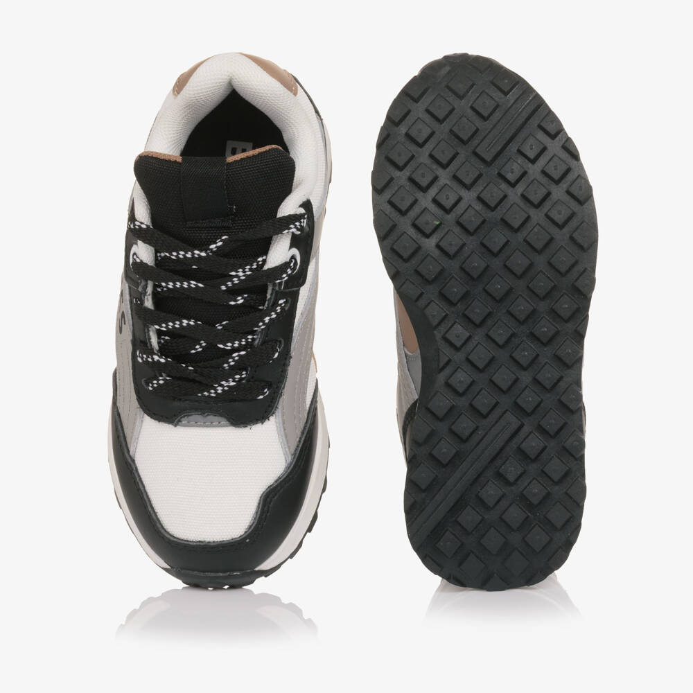BOSS-Boys Tricolour Leather & Mesh Logo Trainers | Childrensalon