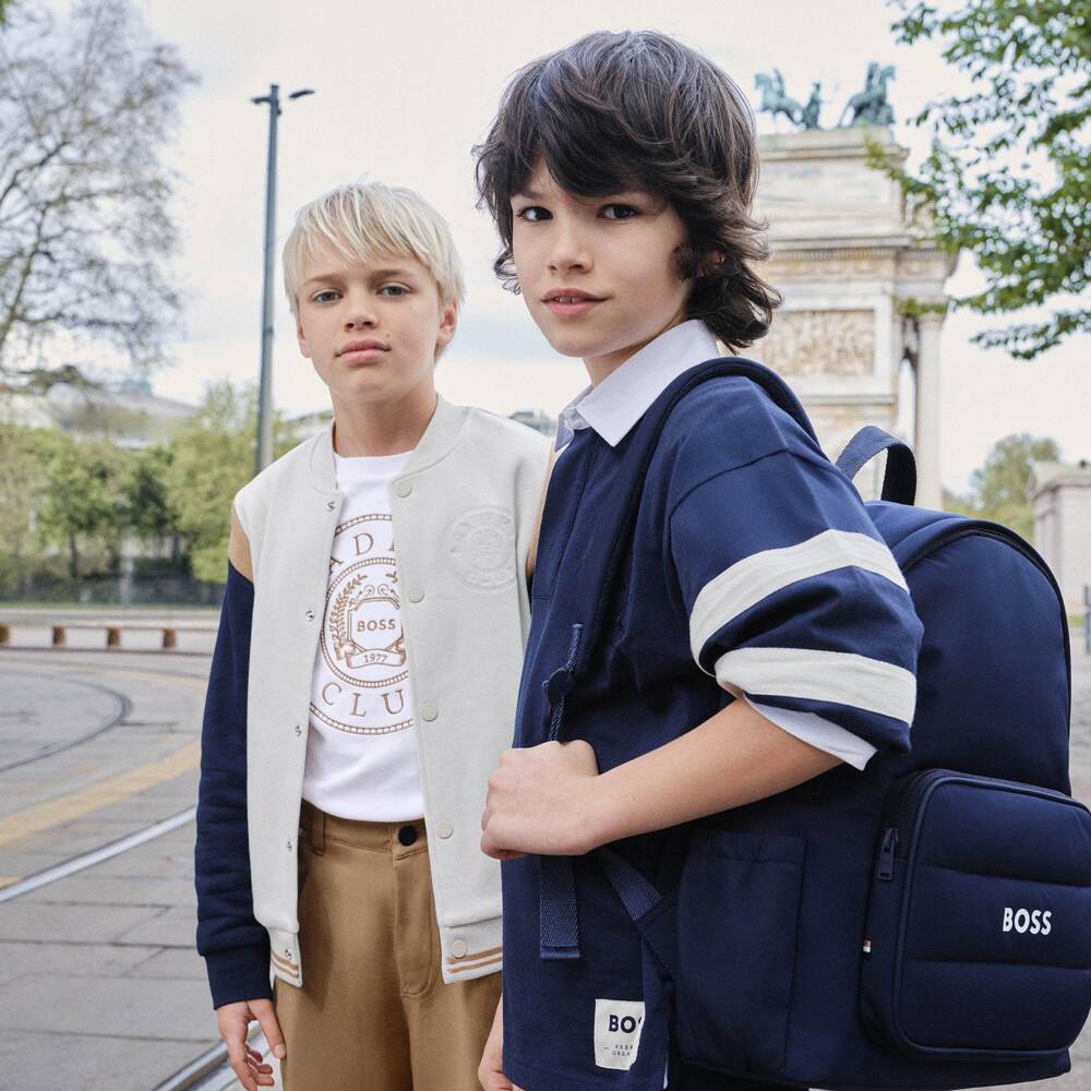 BOSS-Boys White Academic Club T-Shirt | Childrensalon