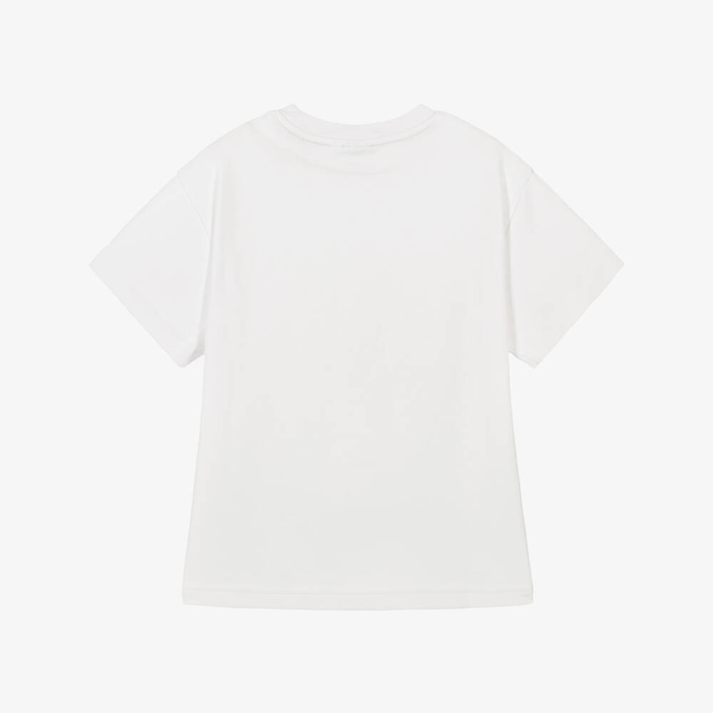 BOSS-Boys White Academic Club T-Shirt | Childrensalon