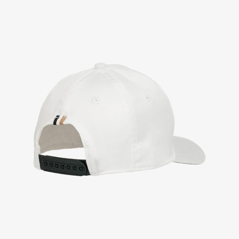 BOSS-Boys White Cap with Black Logo | Childrensalon