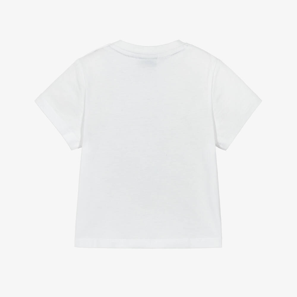 BOSS-Boys White Cotton Jersey Square Logo T-Shirt | Childrensalon