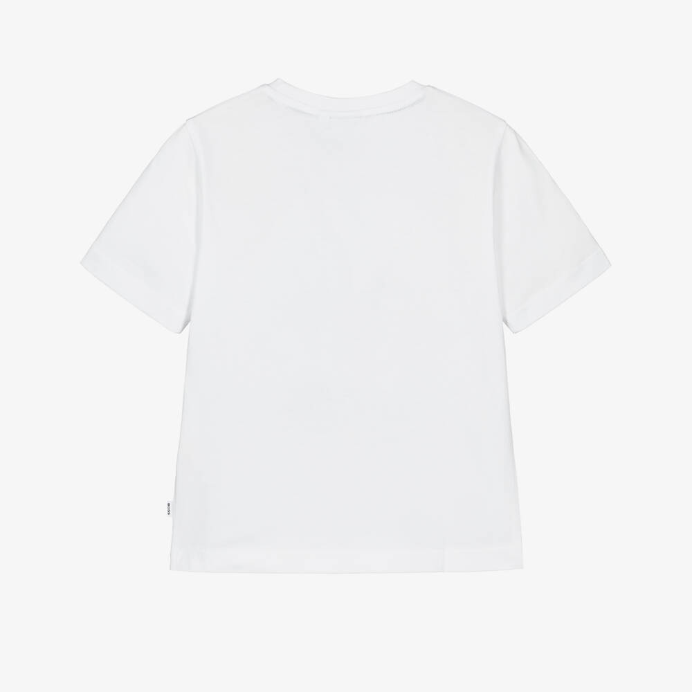 BOSS-تيشيرت قطن بشعار لون أخضر للأولاد | Childrensalon