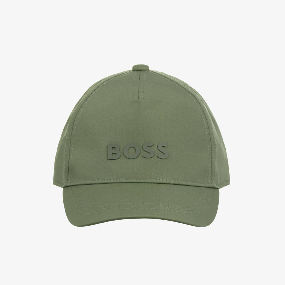 BOSS-Girls Khaki Green Logo Cap | Childrensalon