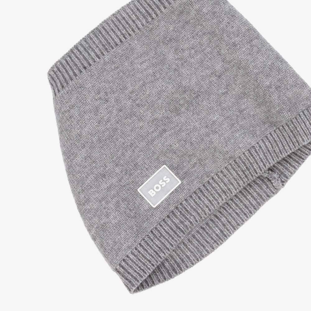 BOSS-Снуд серый вязаный с двойным слоем | Childrensalon