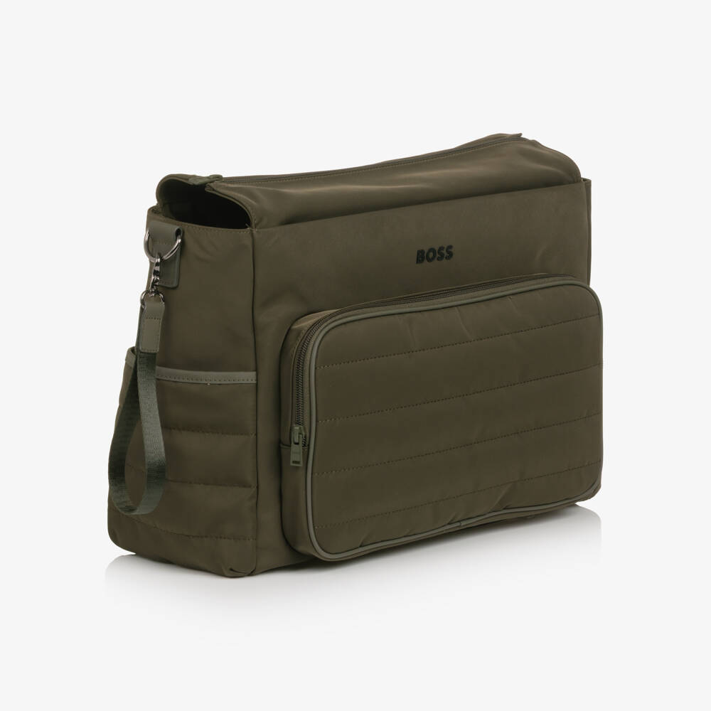BOSS-Khaki Green Changing Bag with Mat (39cm) | Childrensalon