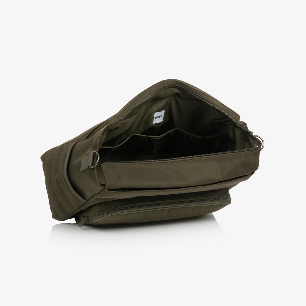 BOSS-Khaki Green Changing Bag with Mat (39cm) | Childrensalon
