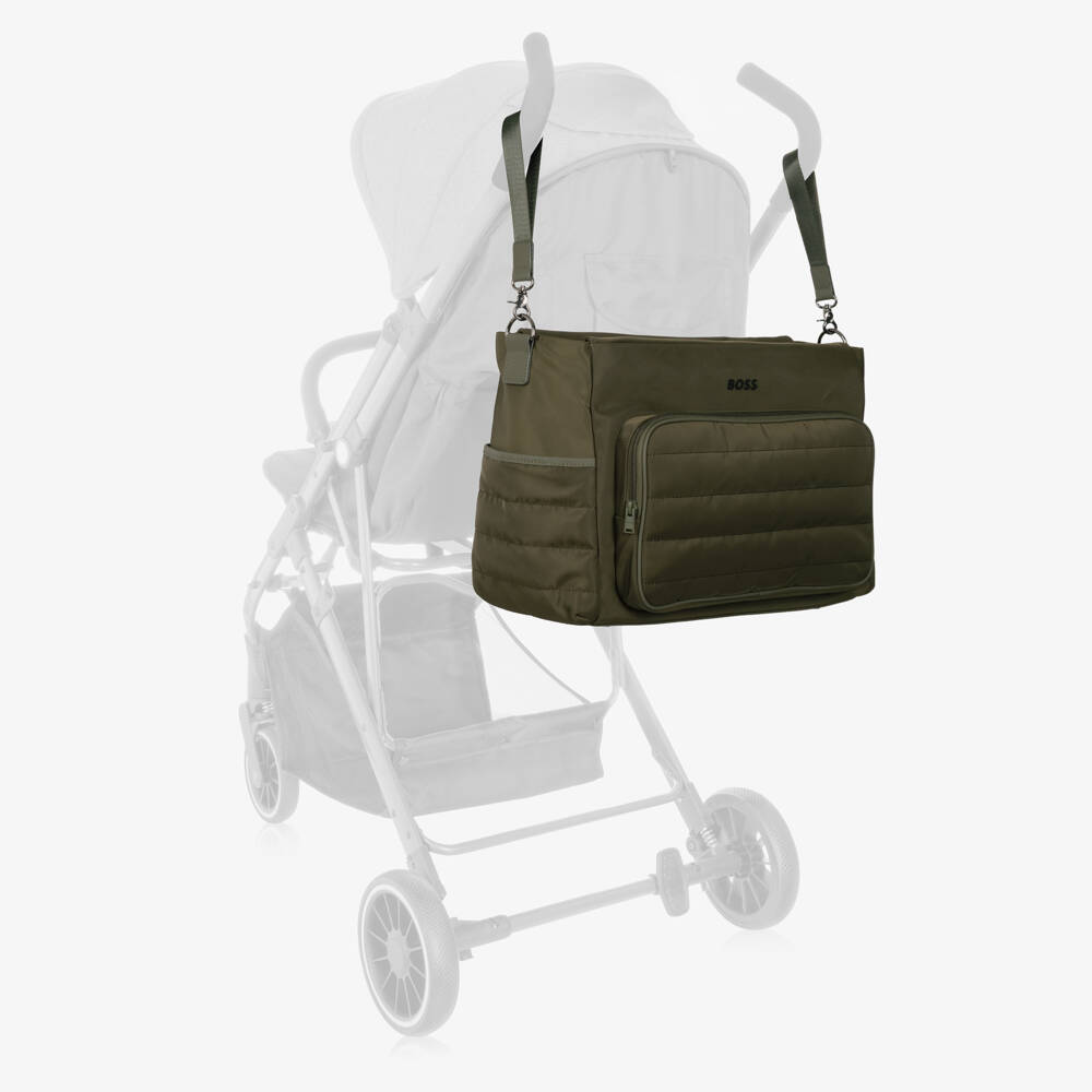 BOSS-Khaki Green Changing Bag with Mat (39cm) | Childrensalon