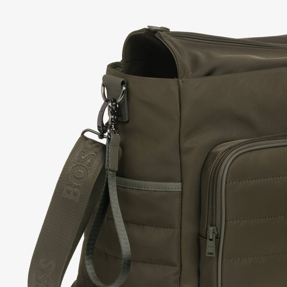 BOSS-Khaki Green Changing Bag with Mat (39cm) | Childrensalon