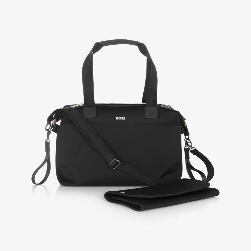 BOSS-Matt Black Double B Changing Bag (40cm) | Childrensalon