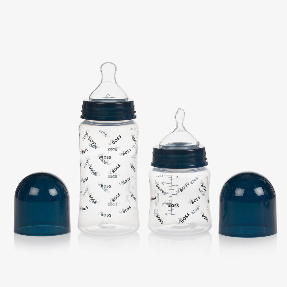 BOSS-Navy Blue Bottle & Dummy Set | Childrensalon