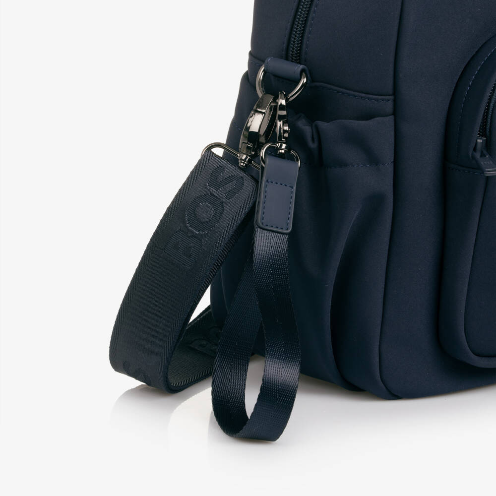BOSS-Navy Blue Changing Bag with Red Panda Charm (40cm) | Childrensalon