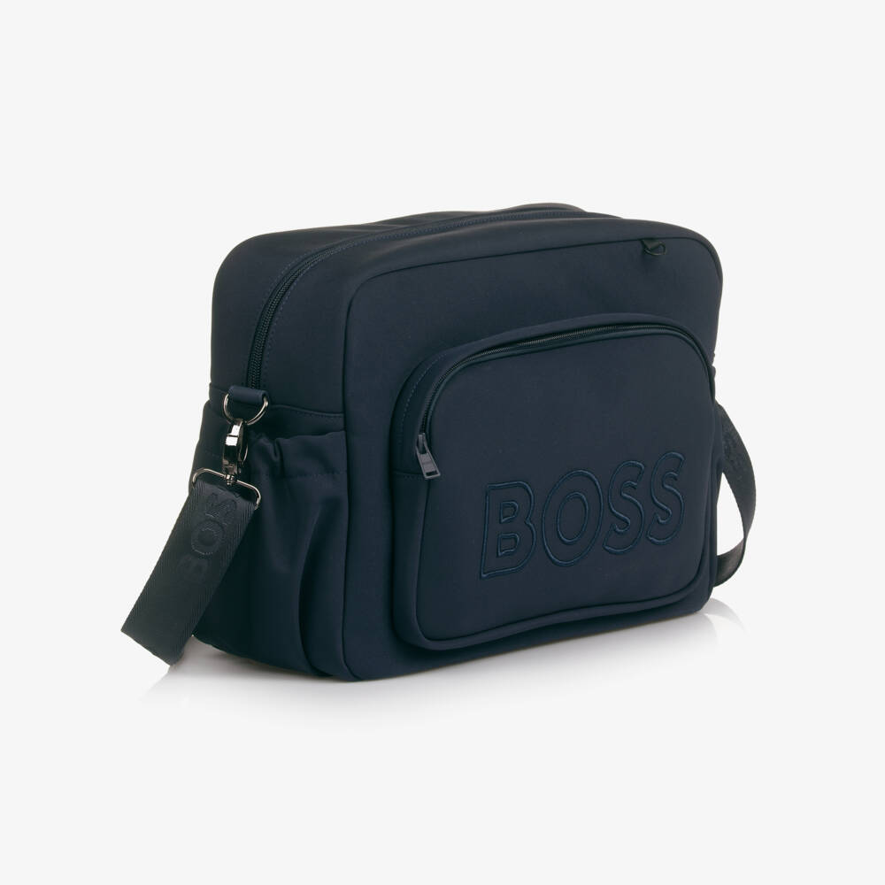 BOSS-Navy Blue Changing Bag with Red Panda Charm (40cm) | Childrensalon