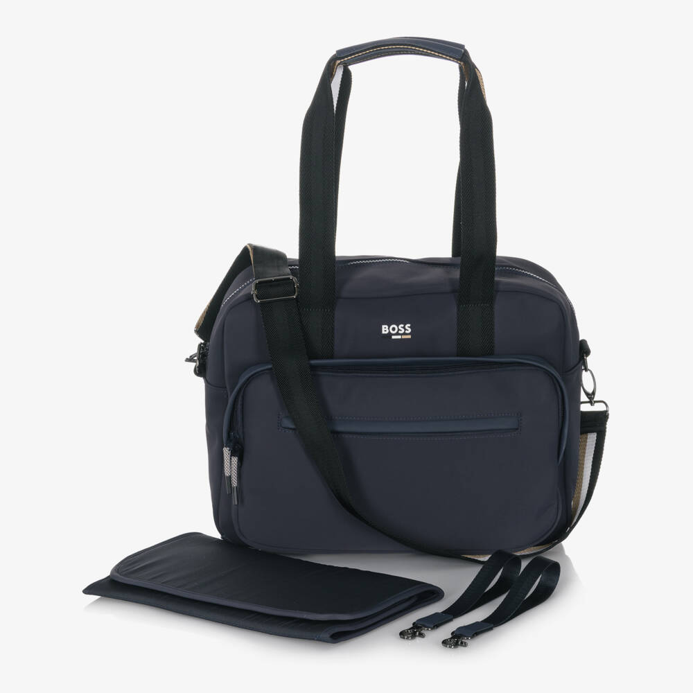 BOSS-Navy Blue Twill Changing Bag (38cm) | Childrensalon