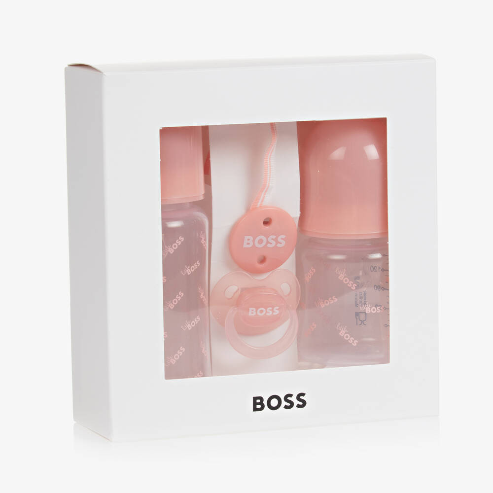BOSS-Pink Bottle & Dummy Set | Childrensalon