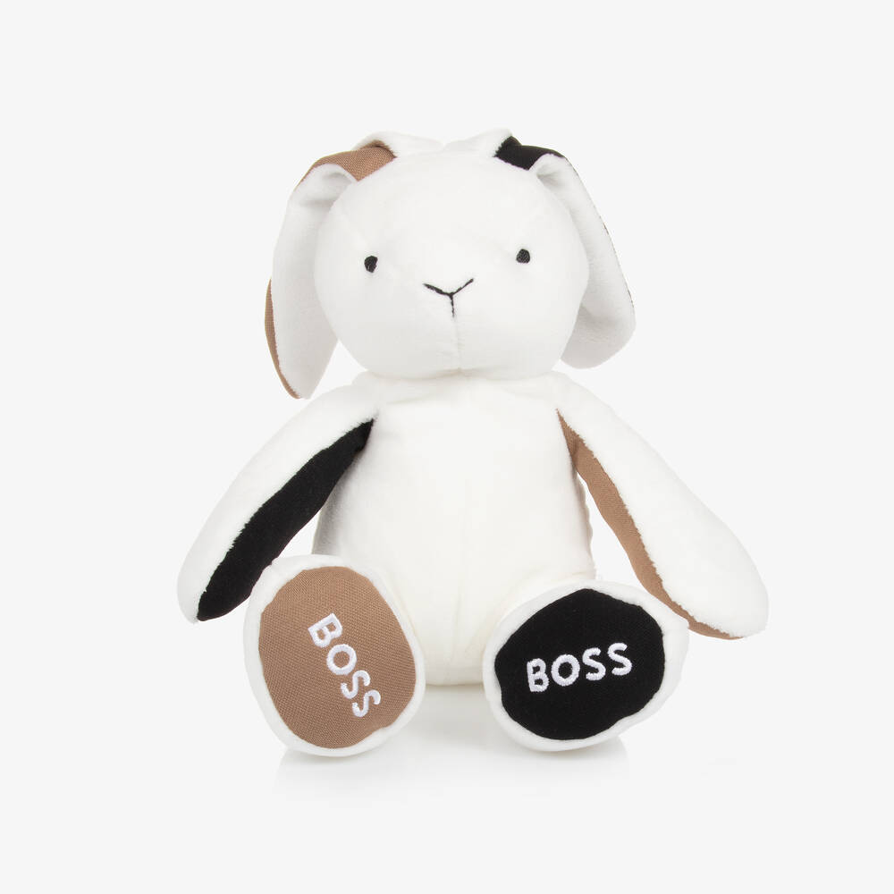 BOSS-White Plush Bunny Rabbit Soft Toy | Childrensalon