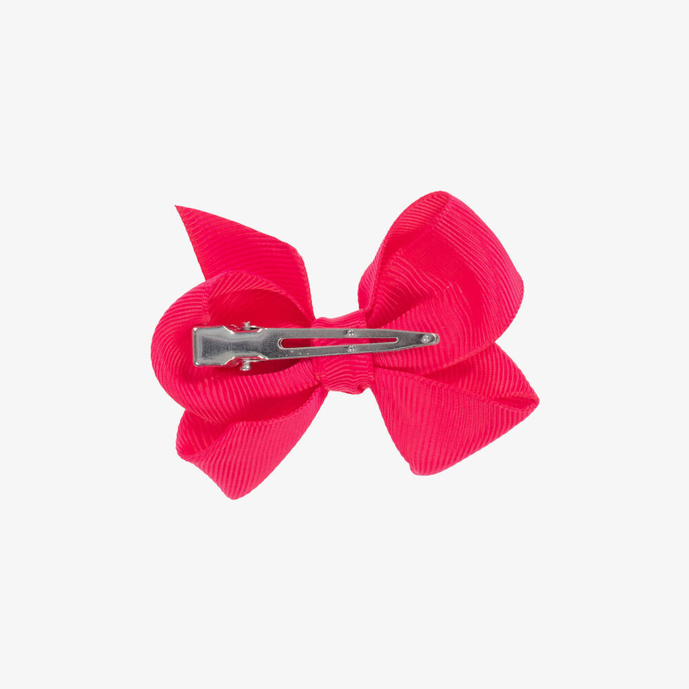 Bowtique London-Fuchsia Pink Ribbon Bow Hair Clip (7cm) | Childrensalon