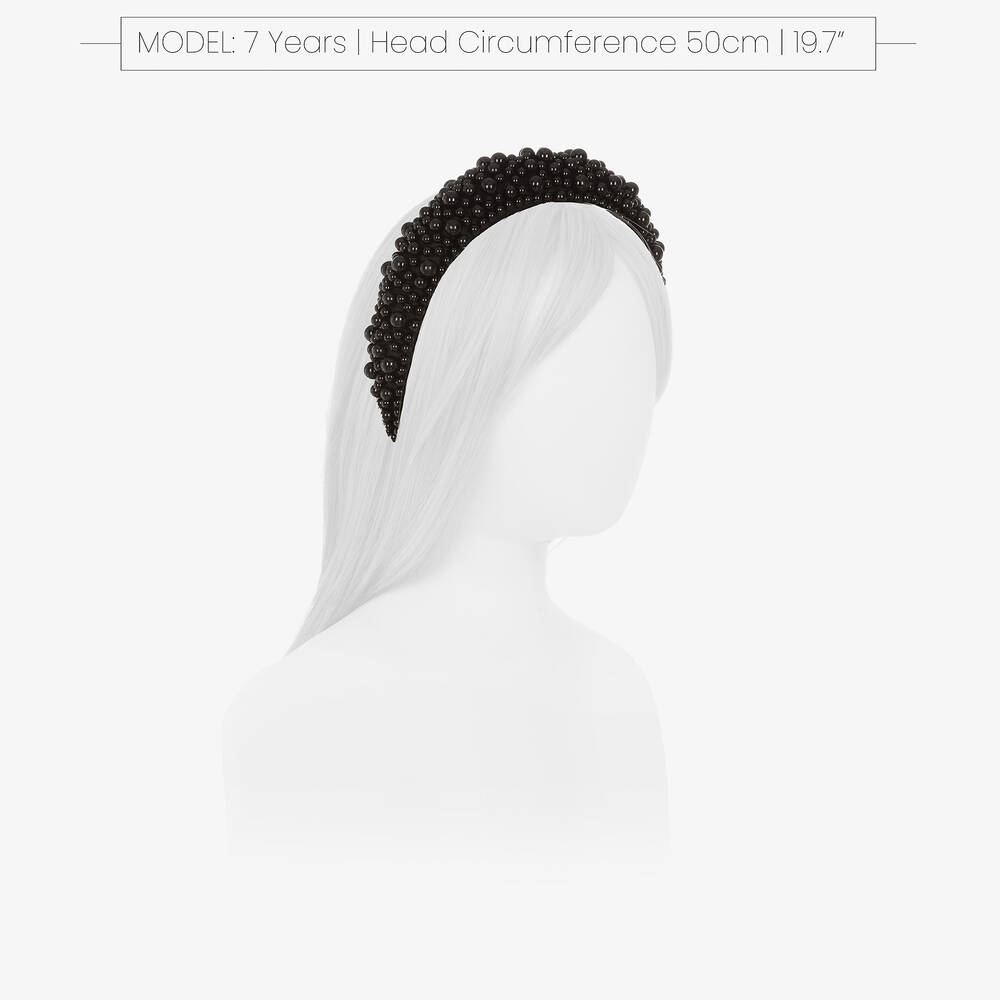Bowtique London-Girls Black Beaded Hairband | Childrensalon