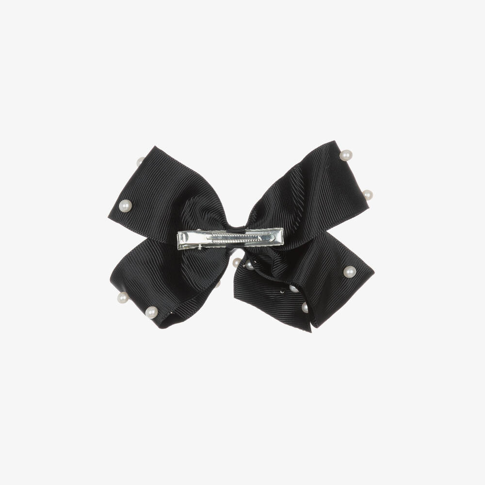Bowtique London-Girls Black Bow Hair Clip (11cm) | Childrensalon