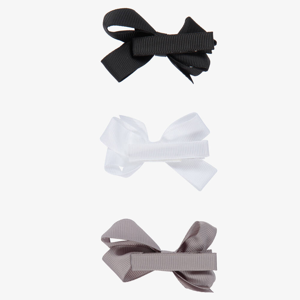 Bowtique London-Черная и серые заколки для волос (3шт.) | Childrensalon