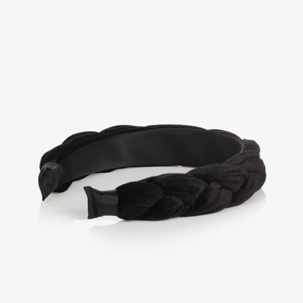 Bowtique London-طوق للشعر قطيفة لون أسود للبنات | Childrensalon