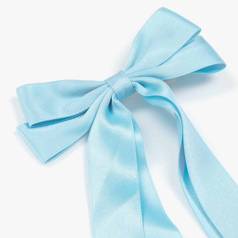 Bowtique London-Girls Blue Bow Hair Clip (12cm) | Childrensalon