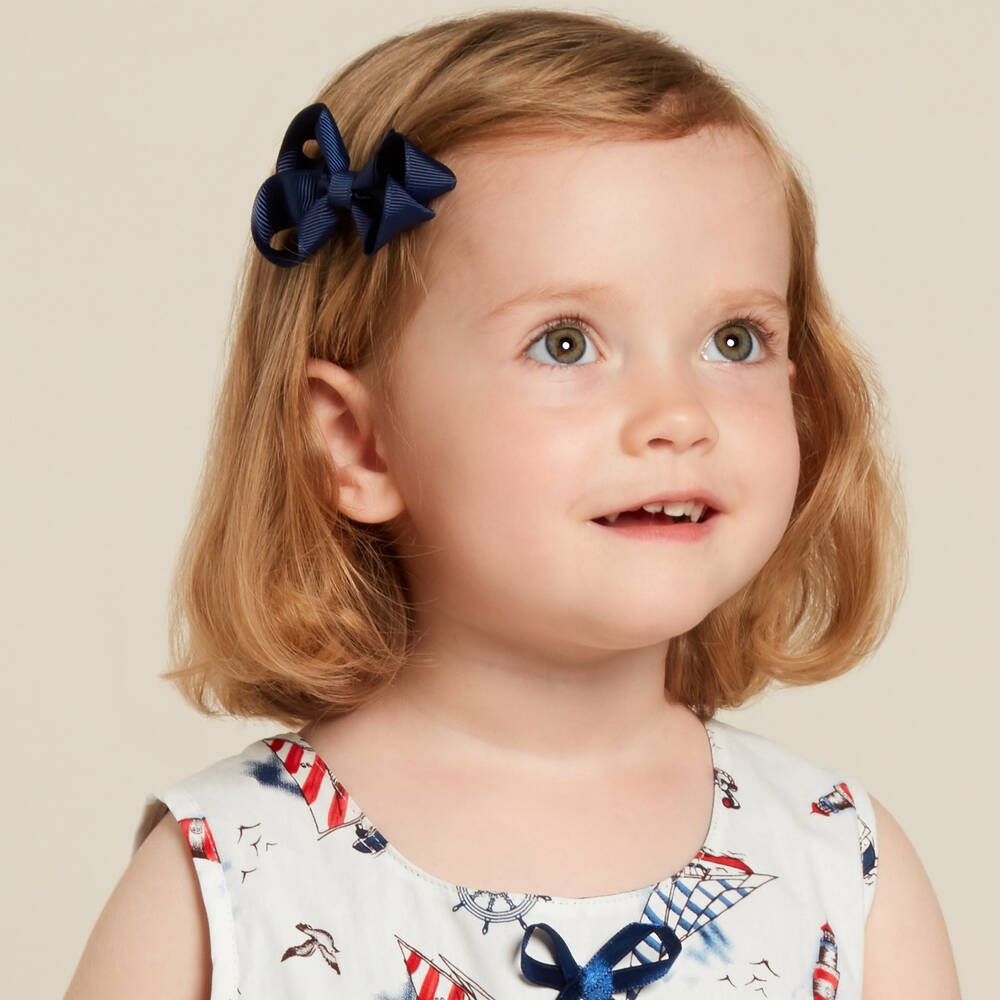 Bowtique London-مشبك فيونكة للشعر لون أزرق (عدد 3) | Childrensalon